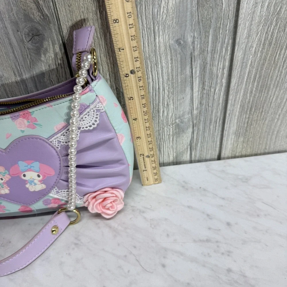 Sanrio My Melody My Sweet Piano Floral Pearl Strap Shoulder Bag Pastel Kawaii